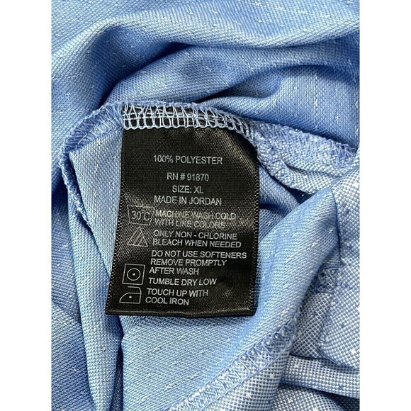 Pebble Beach Dry Luxe Performance Men's Short Sleeve Polo Shirt XL Sky Blue Dot - Picture 7 of 8